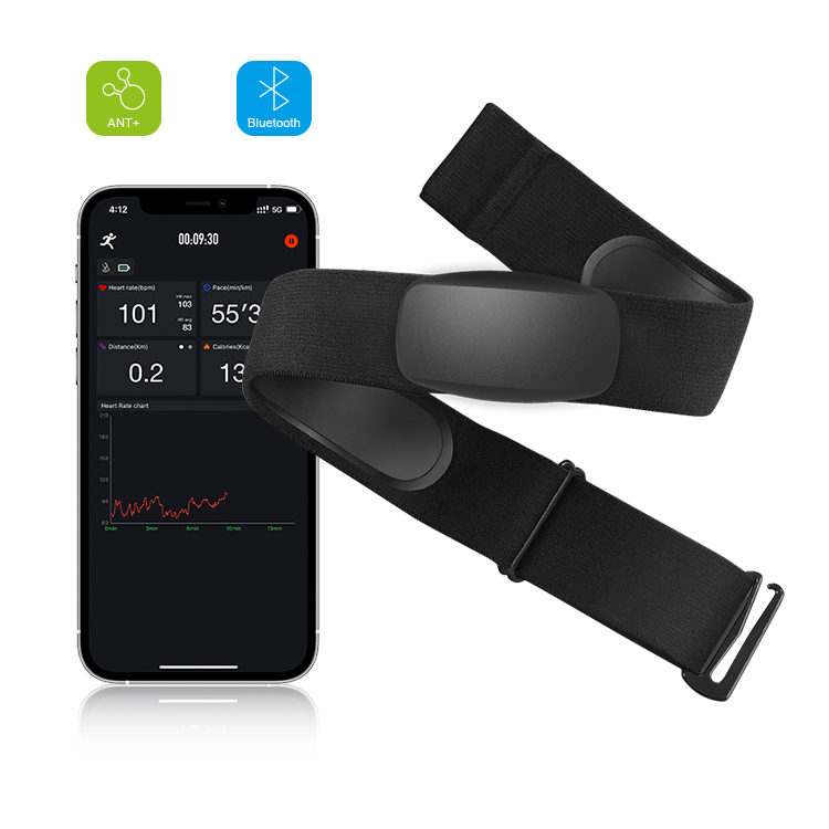 Heart Rate Strap Chest - Moniteur de fréquence cardiaque BLE5.0 ANT+