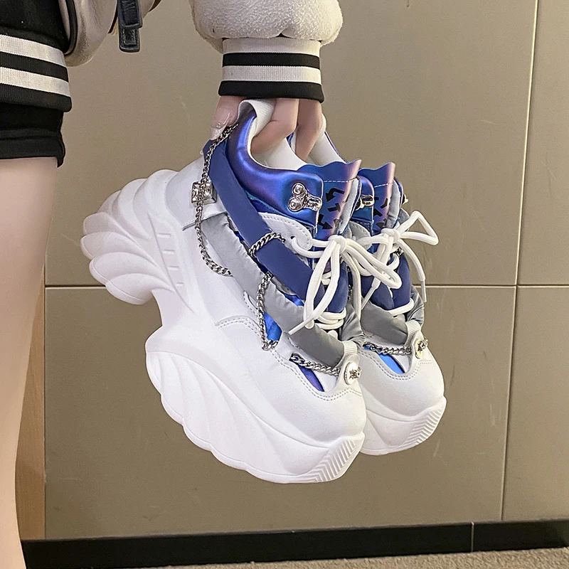 Running Gear Ladies - Baskets compensées Kawaii pour femmes, chaussures