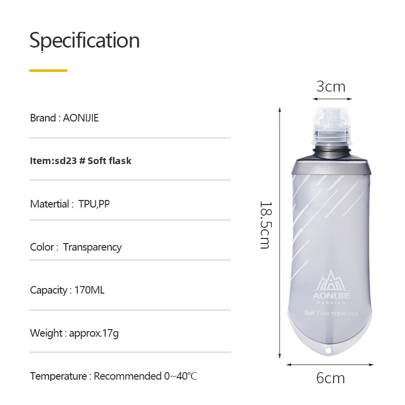 AONIJIE SD23 TPU pliable 170ML - Energy Gel Pack avis et prix